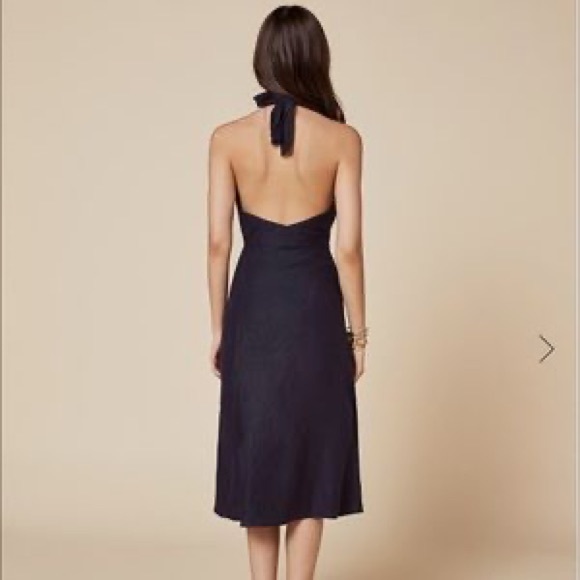 Reformation Essie Dress – Navy NWOT size small. Linen apron sundress. Rar… - Picture 2 of 6